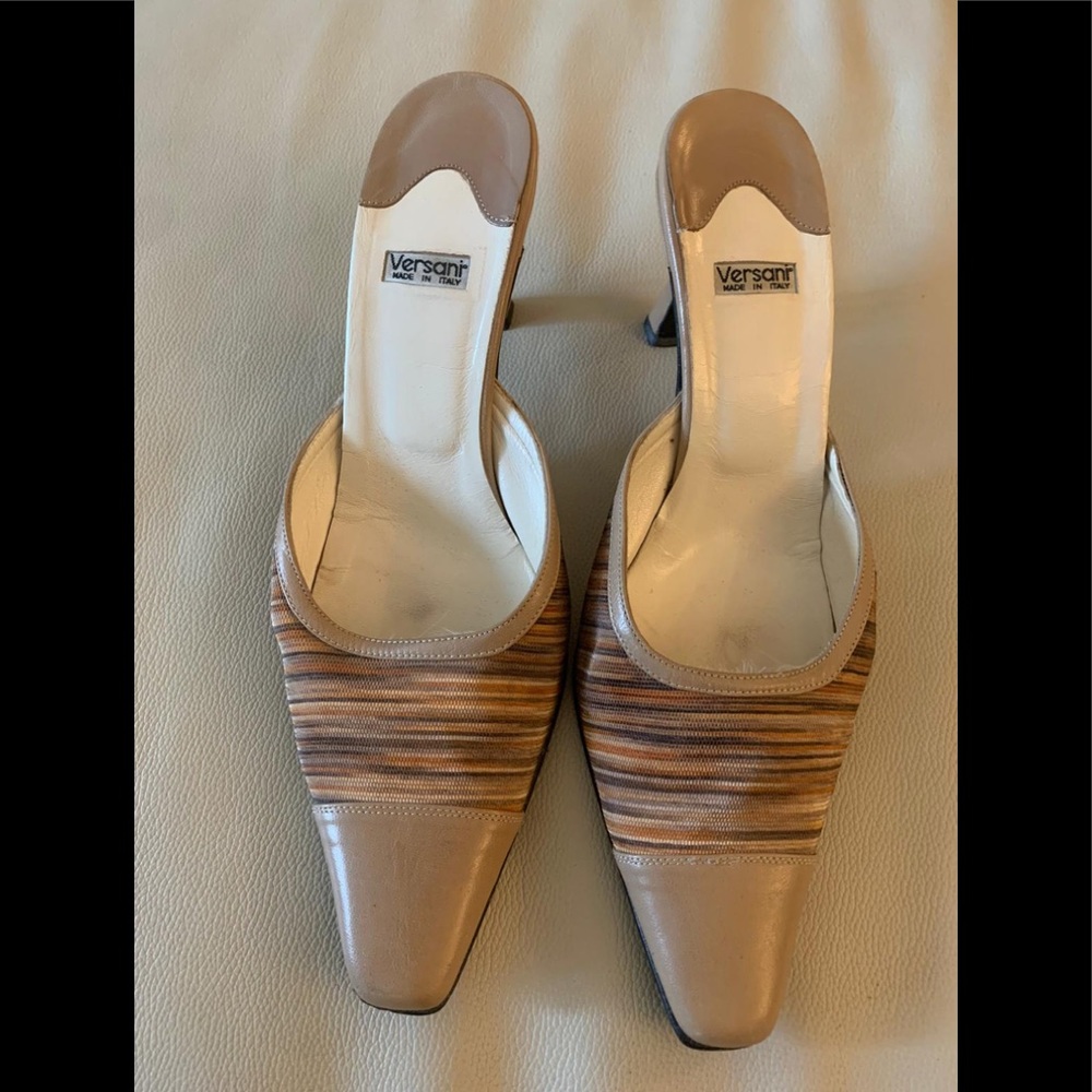 Italian leather and multi color heels!